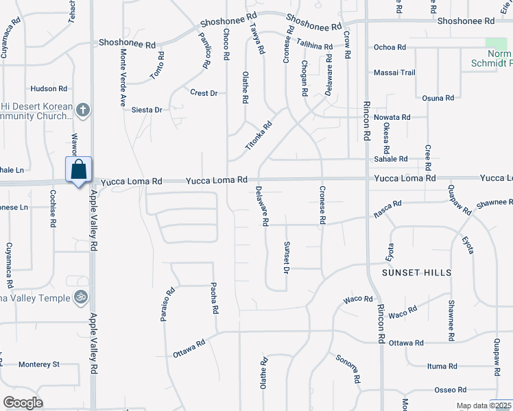map of restaurants, bars, coffee shops, grocery stores, and more near 13642 Delaware Road in Apple Valley