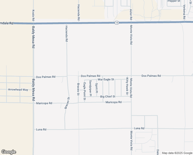 map of restaurants, bars, coffee shops, grocery stores, and more near 13666 Spirit Place in Victorville