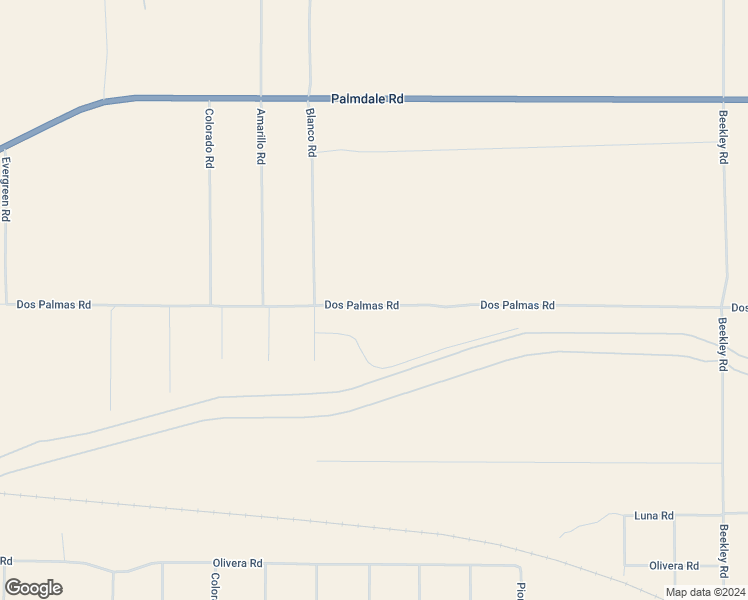 map of restaurants, bars, coffee shops, grocery stores, and more near Dos Palmas Road in Pinon Hills