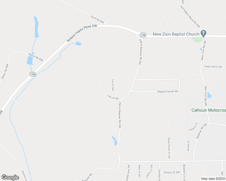 map of restaurants, bars, coffee shops, grocery stores, and more near 134 Levi Street Southwest in Calhoun