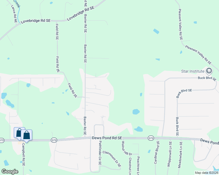 map of restaurants, bars, coffee shops, grocery stores, and more near 234 Single Tree Drive Southeast in Calhoun