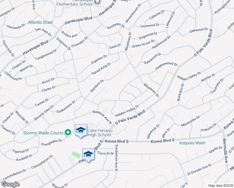 map of restaurants, bars, coffee shops, grocery stores, and more near 2790 Empress Ct in Lake Havasu City
