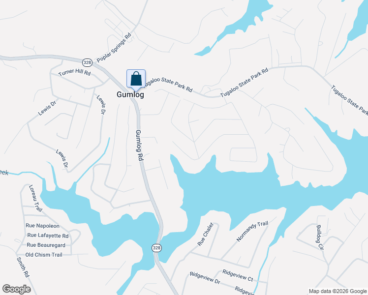 map of restaurants, bars, coffee shops, grocery stores, and more near 358 Chateau Drive in Lavonia