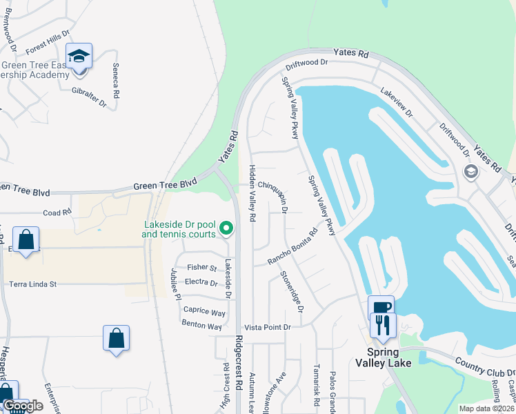 map of restaurants, bars, coffee shops, grocery stores, and more near 13680 Sierra Vista Drive in Victorville