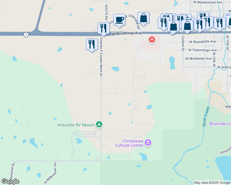 map of restaurants, bars, coffee shops, grocery stores, and more near 402 Birdseye Drive in Sulphur