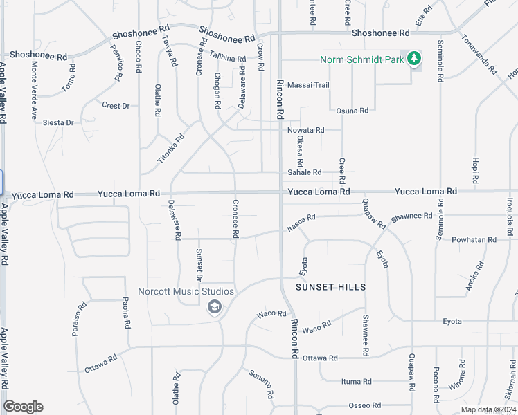 map of restaurants, bars, coffee shops, grocery stores, and more near 20034 Cronese Lane in Apple Valley