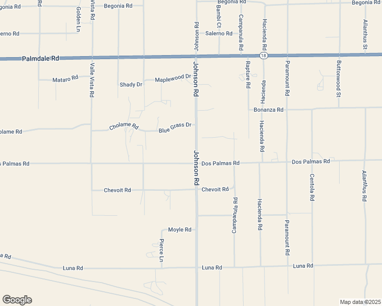 map of restaurants, bars, coffee shops, grocery stores, and more near 13750 Johnson Road in Phelan