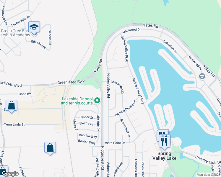 map of restaurants, bars, coffee shops, grocery stores, and more near 13685 Hidden Valley Road in Victorville