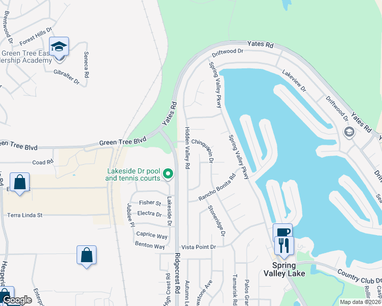 map of restaurants, bars, coffee shops, grocery stores, and more near 13680 Sierra Vista Drive in Victorville