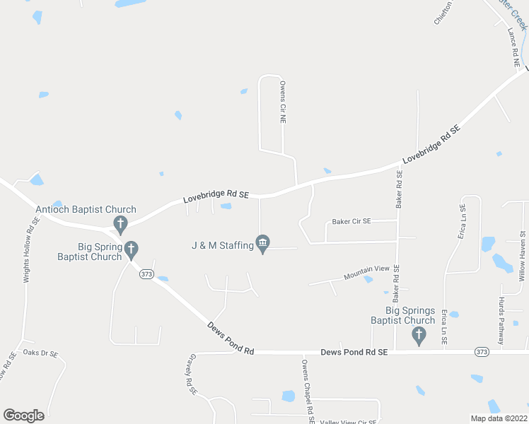 map of restaurants, bars, coffee shops, grocery stores, and more near 128 Lovebridge Drive Southeast in Calhoun