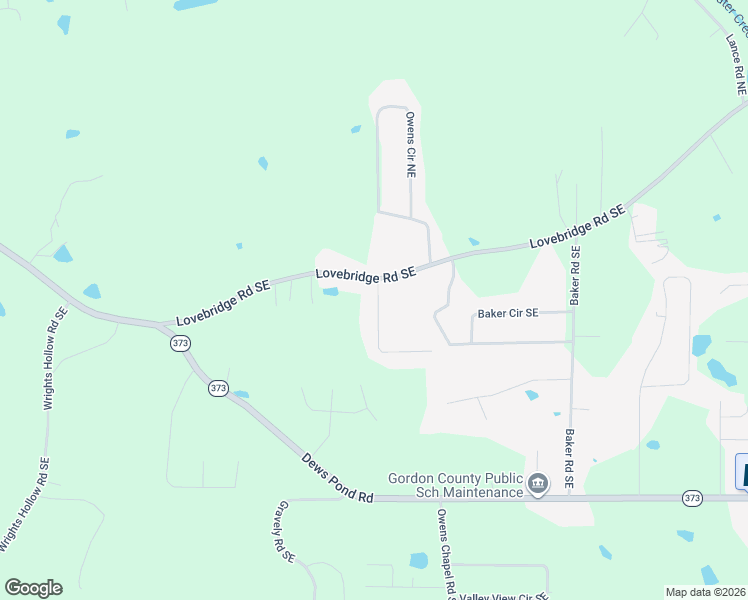 map of restaurants, bars, coffee shops, grocery stores, and more near 128 Lovebridge Drive Southeast in Calhoun