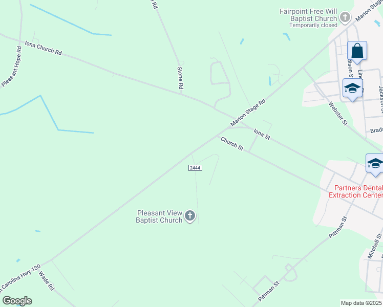 map of restaurants, bars, coffee shops, grocery stores, and more near 9373 State Highway 130 Bus in Fairmont