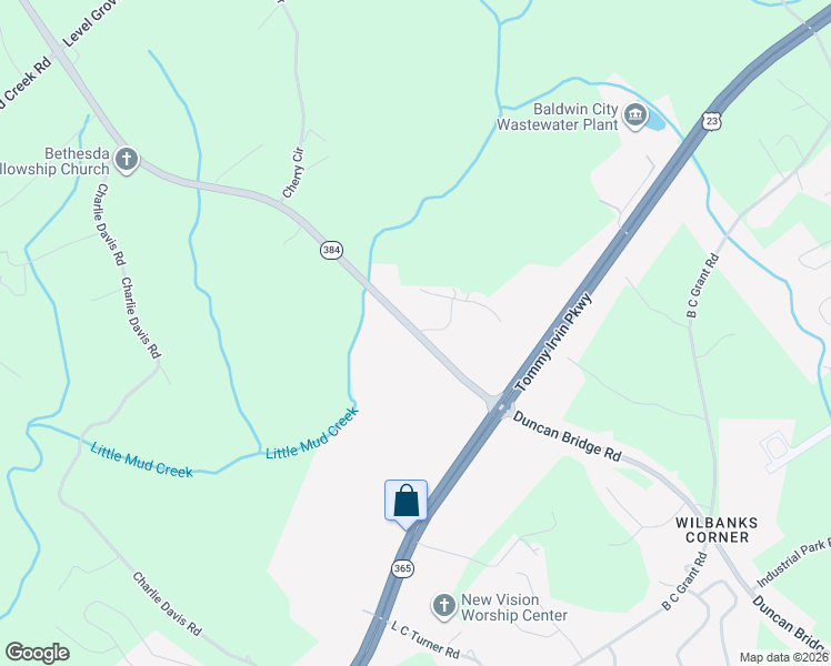 map of restaurants, bars, coffee shops, grocery stores, and more near 275 Hubert Harris in Cornelia