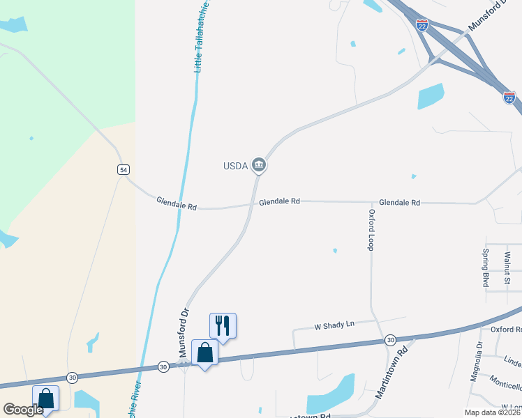 map of restaurants, bars, coffee shops, grocery stores, and more near Munsford Drive in New Albany
