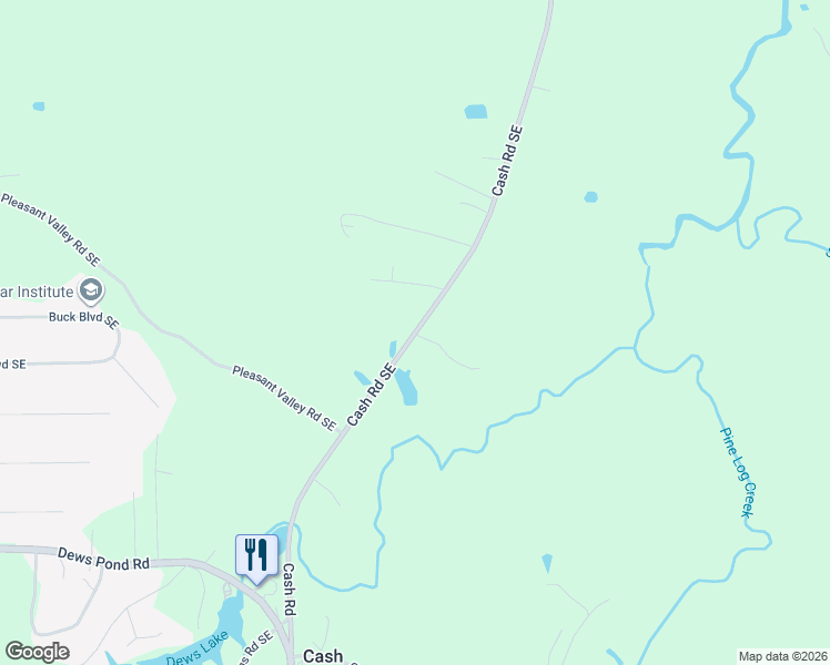 map of restaurants, bars, coffee shops, grocery stores, and more near 702 Cash Road Southeast in Calhoun