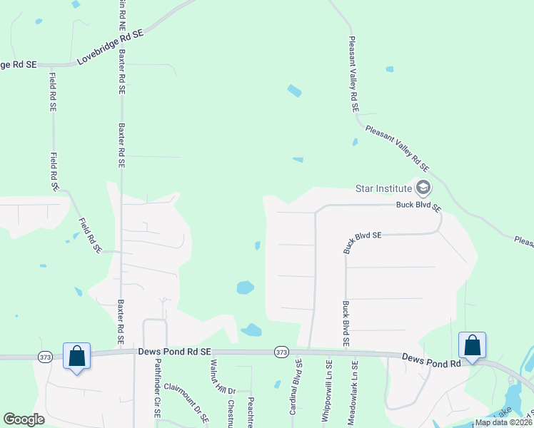 map of restaurants, bars, coffee shops, grocery stores, and more near 156 Emerald Drive Southeast in Calhoun