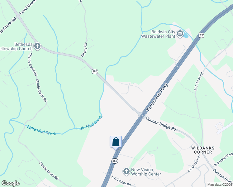 map of restaurants, bars, coffee shops, grocery stores, and more near 275 Hubert Harris in Cornelia