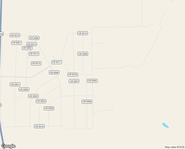 map of restaurants, bars, coffee shops, grocery stores, and more near County Road 5309 in Concho