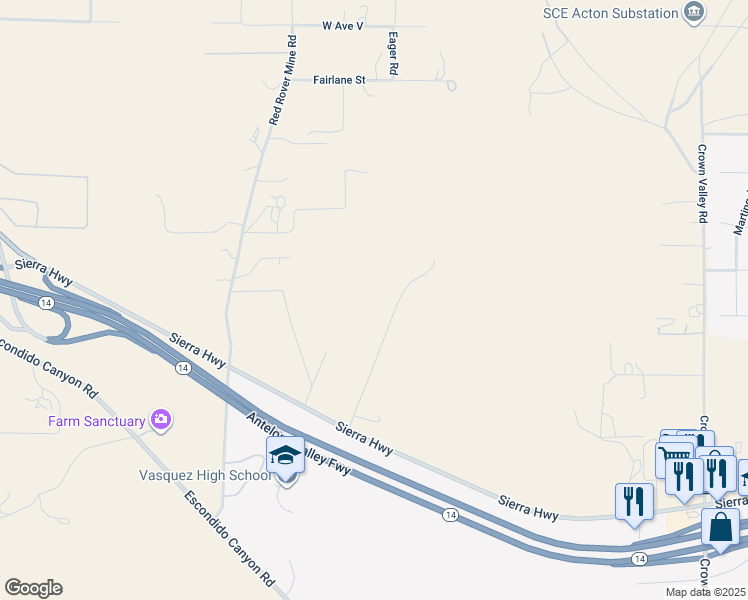map of restaurants, bars, coffee shops, grocery stores, and more near Hypotenuse Road in Acton