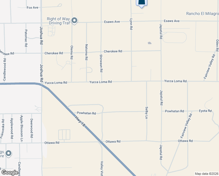 map of restaurants, bars, coffee shops, grocery stores, and more near 23737-23887 Yucca Loma Road in Apple Valley