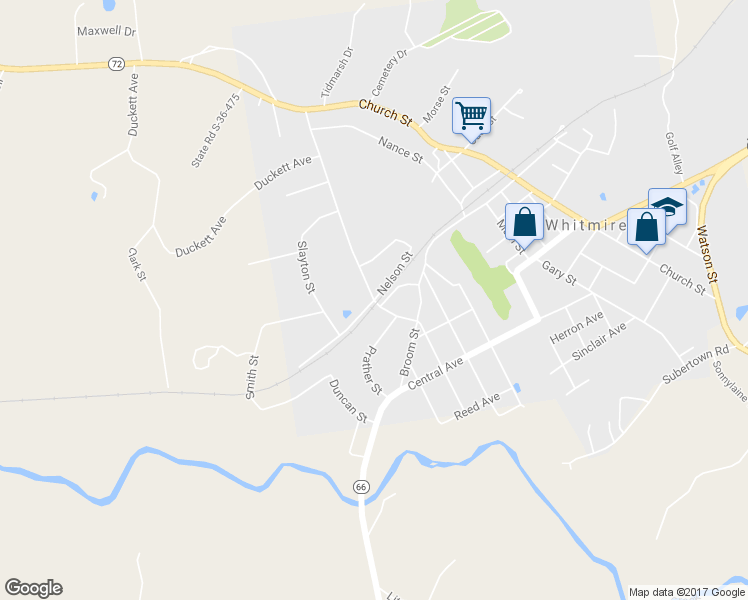 map of restaurants, bars, coffee shops, grocery stores, and more near 543 Leaman Avenue in Whitmire