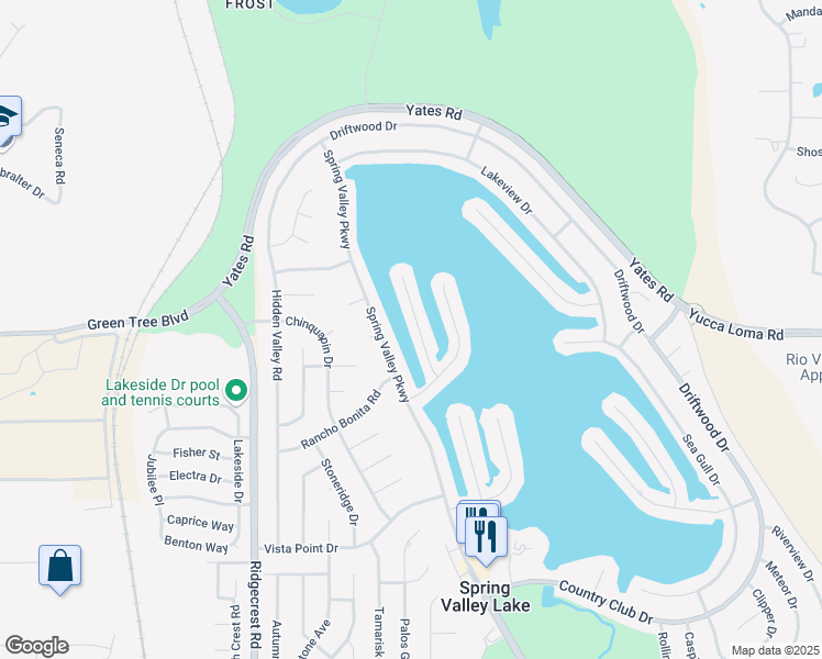 map of restaurants, bars, coffee shops, grocery stores, and more near 13710 White Sail Drive in Victorville