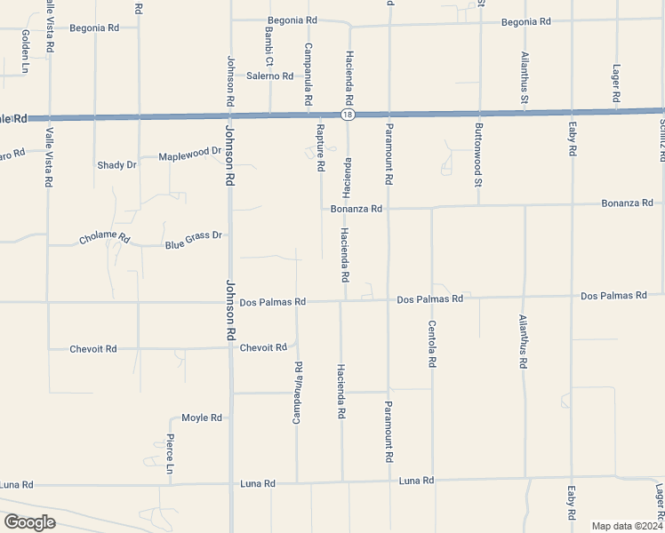 map of restaurants, bars, coffee shops, grocery stores, and more near 13779 Rapture Road in Phelan