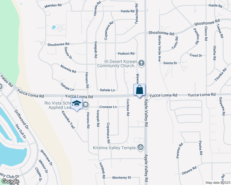 map of restaurants, bars, coffee shops, grocery stores, and more near 19111 Sahale Lane in Apple Valley