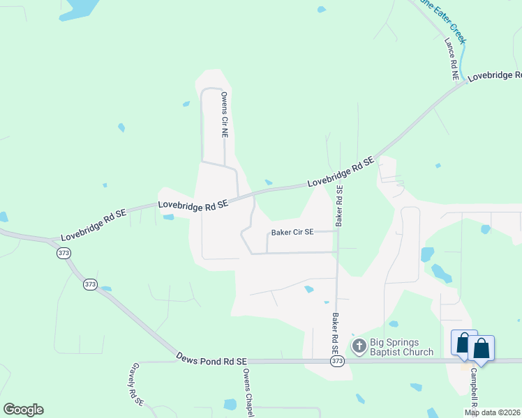 map of restaurants, bars, coffee shops, grocery stores, and more near 153 Windy Hill Road Southeast in Calhoun