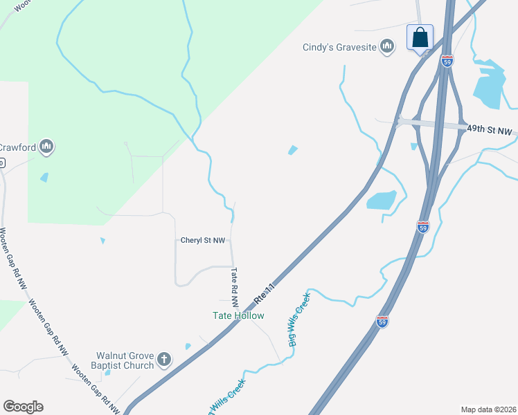 map of restaurants, bars, coffee shops, grocery stores, and more near 4230 Greenhill Boulevard Northwest in Fort Payne