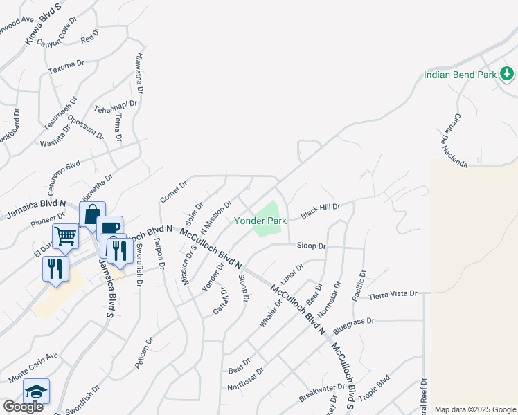map of restaurants, bars, coffee shops, grocery stores, and more near 3908 Cherry Tree Boulevard in Lake Havasu City