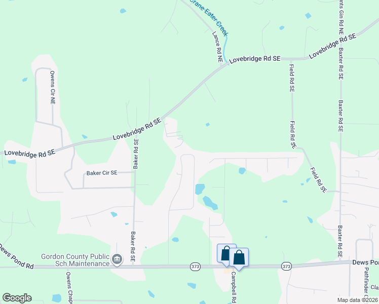 map of restaurants, bars, coffee shops, grocery stores, and more near 280 Erica Lane Southeast in Calhoun