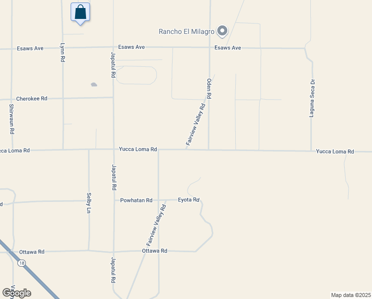 map of restaurants, bars, coffee shops, grocery stores, and more near Fairview Valley Road in San Bernardino County