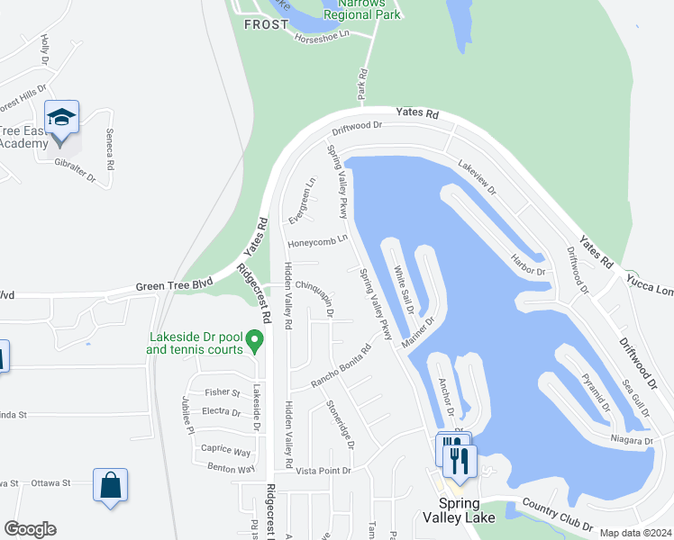 map of restaurants, bars, coffee shops, grocery stores, and more near 17850 Portside Lane in Victorville