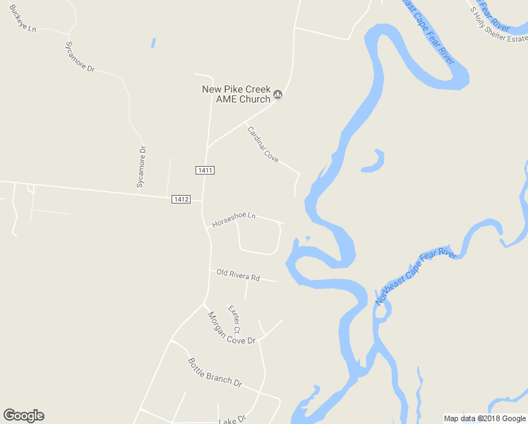 map of restaurants, bars, coffee shops, grocery stores, and more near 199 Horseshoe Lane in Burgaw