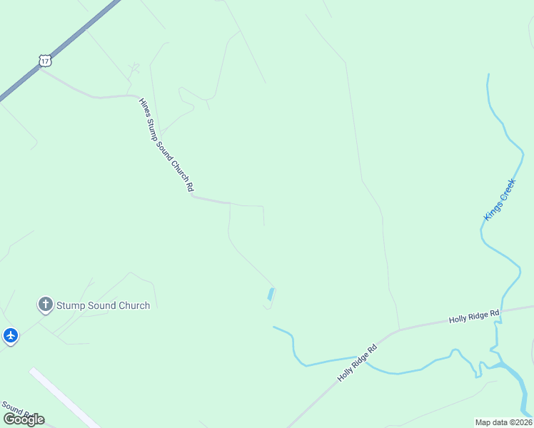 map of restaurants, bars, coffee shops, grocery stores, and more near 313 Hines Stump Sound Church Road in Holly Ridge