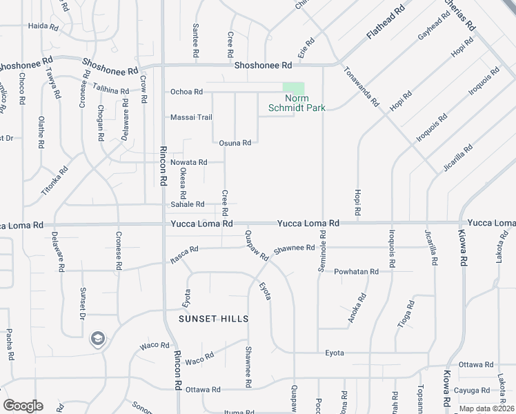 map of restaurants, bars, coffee shops, grocery stores, and more near 20310 Yucca Loma Road in Apple Valley