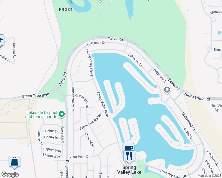 map of restaurants, bars, coffee shops, grocery stores, and more near 13780 White Sail Drive in Victorville