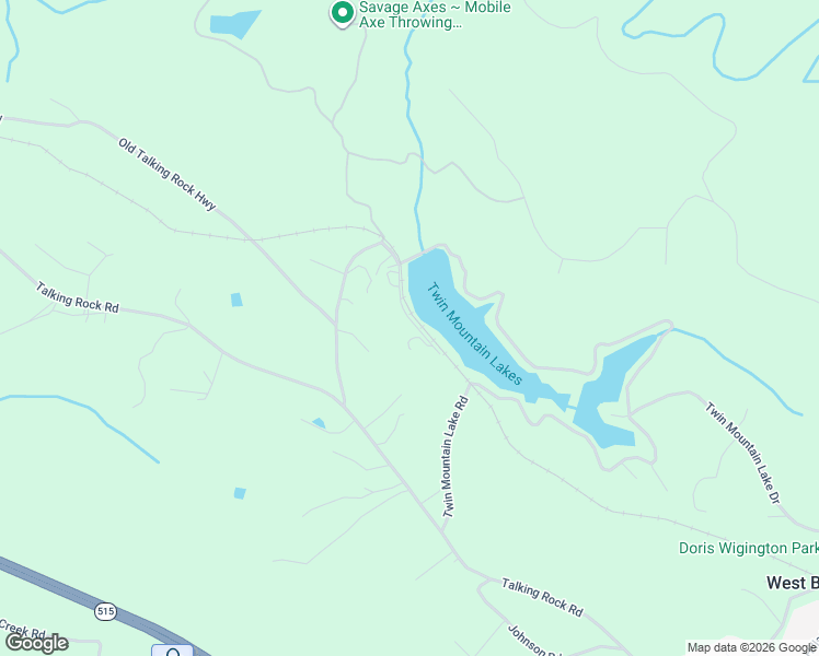 map of restaurants, bars, coffee shops, grocery stores, and more near 130 Kudzu Trail North in Talking Rock