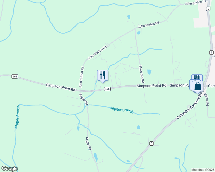 map of restaurants, bars, coffee shops, grocery stores, and more near 7889 Simpson Point Road in Grant