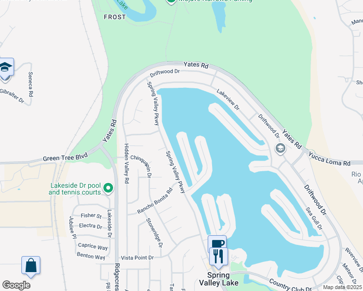 map of restaurants, bars, coffee shops, grocery stores, and more near 13780 White Sail Drive in Victorville