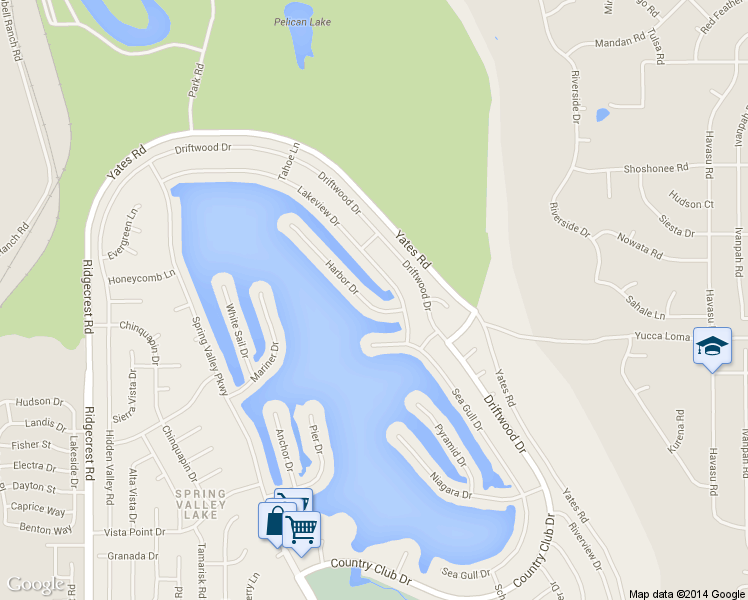 map of restaurants, bars, coffee shops, grocery stores, and more near 18244 Harbor Drive in Victorville