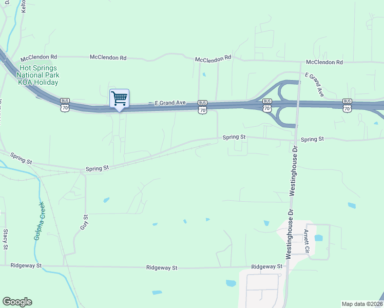 map of restaurants, bars, coffee shops, grocery stores, and more near 265 Ashbrook Lane in Garland County