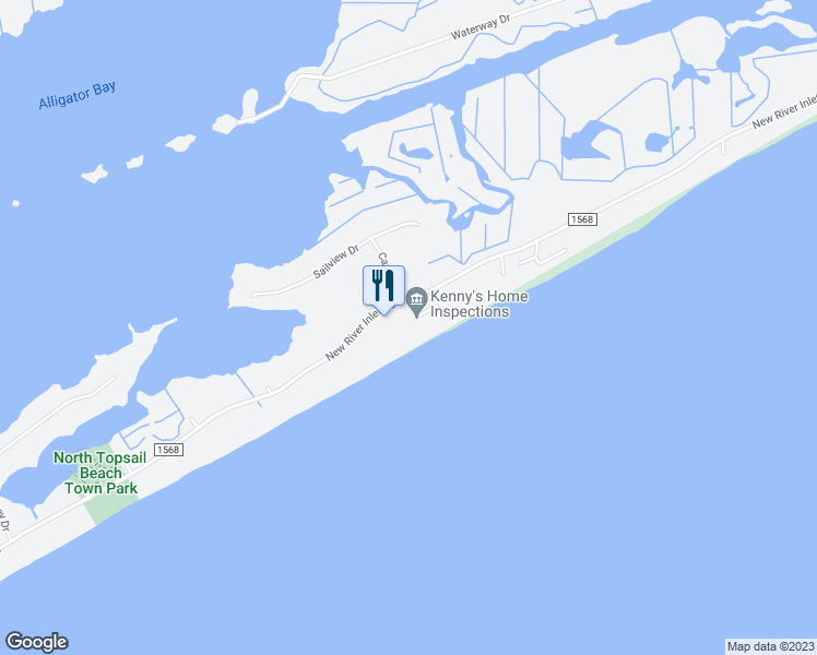 map of restaurants, bars, coffee shops, grocery stores, and more near 790 New River Inlet Road in Sneads Ferry