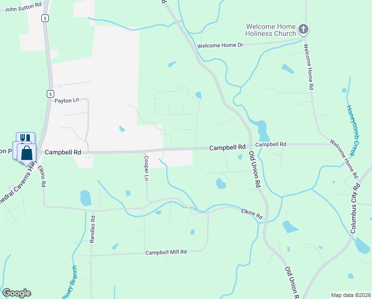 map of restaurants, bars, coffee shops, grocery stores, and more near 720 County Road 466 in Grant