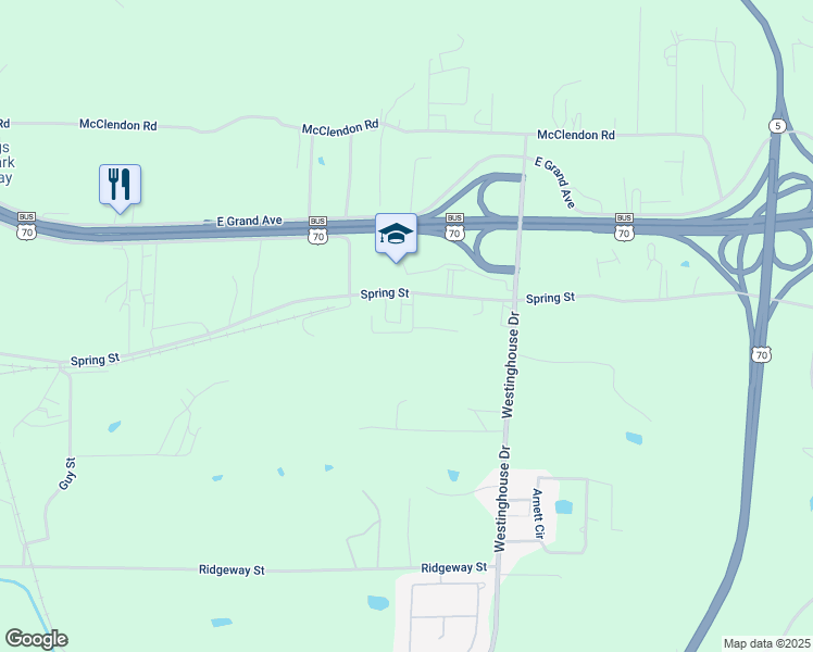 map of restaurants, bars, coffee shops, grocery stores, and more near 112 Eagle Pass Trail in Hot Springs
