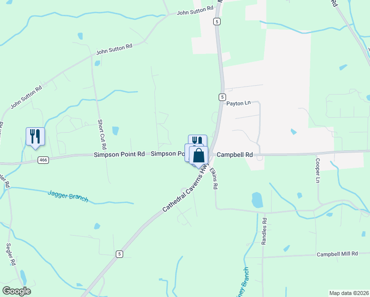 map of restaurants, bars, coffee shops, grocery stores, and more near 8606 County Road 466 in Grant