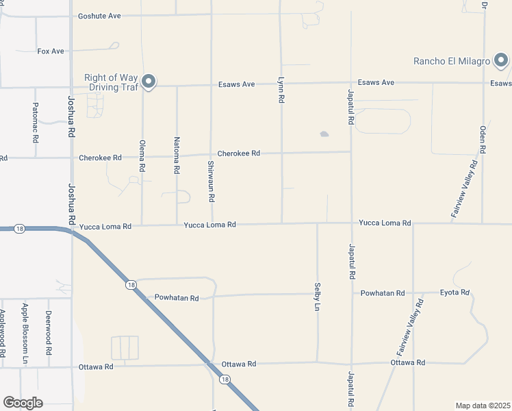 map of restaurants, bars, coffee shops, grocery stores, and more near 23820 Yucca Loma Road in Apple Valley