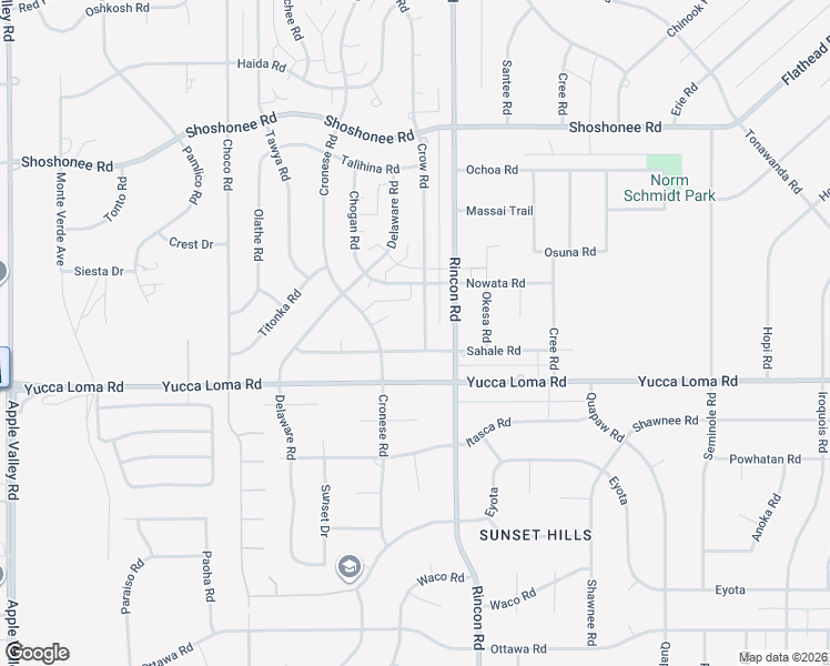 map of restaurants, bars, coffee shops, grocery stores, and more near 20062 Sahale Road in Apple Valley