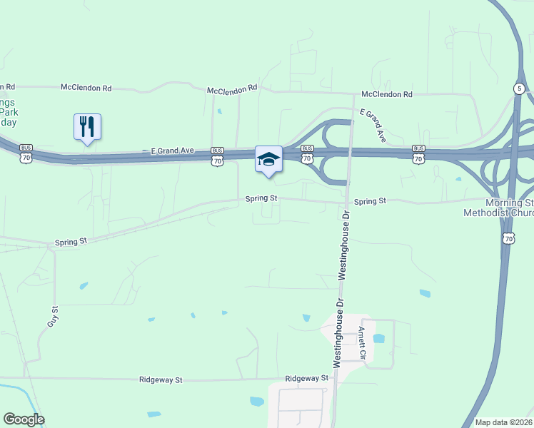 map of restaurants, bars, coffee shops, grocery stores, and more near 112 Eagle Pass Trail in Hot Springs